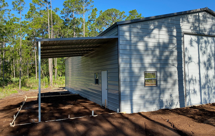 Concrete around shop