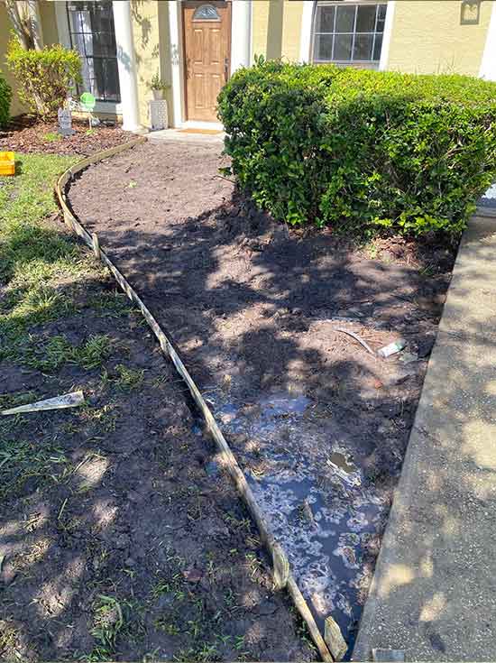 New Sidewalk and Sitting Area