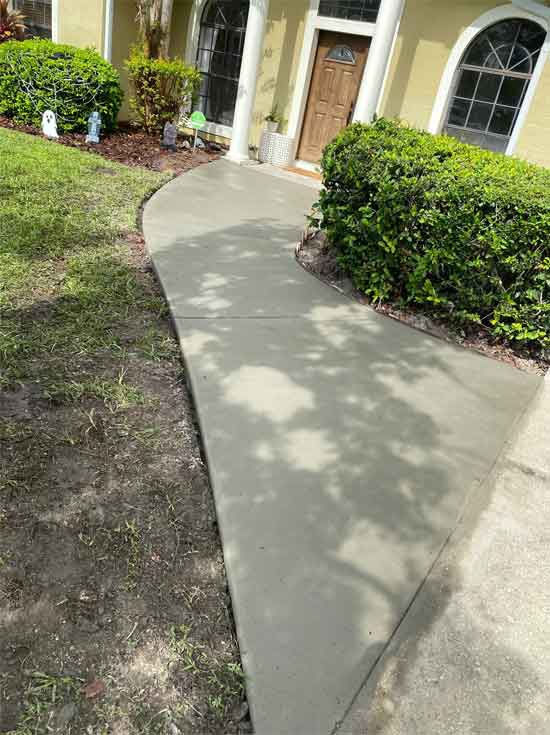 New Sidewalk and Sitting Area