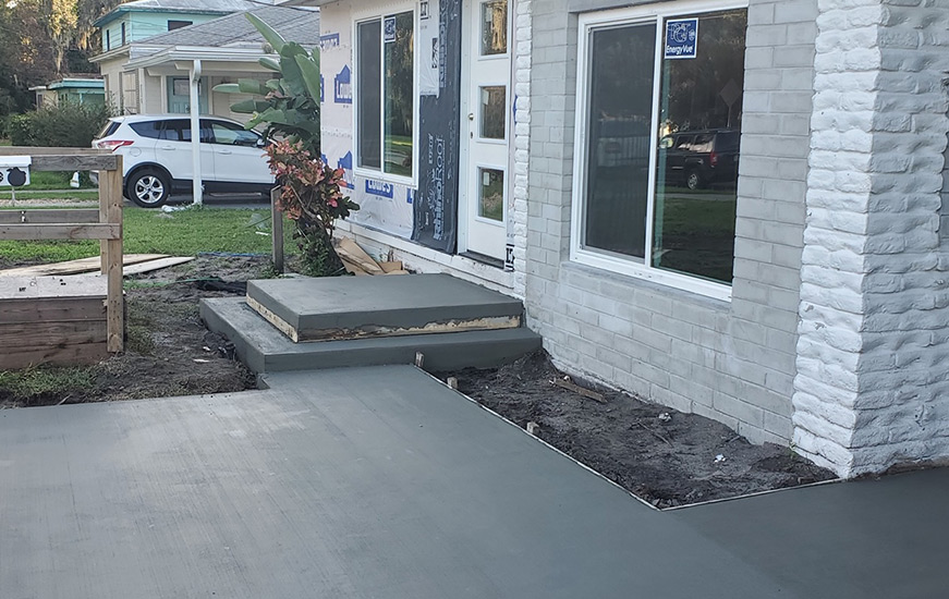 Orlando New Concrete Stairs and Driveway