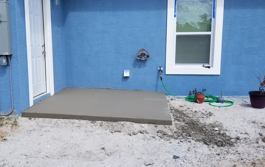 little concrete slab