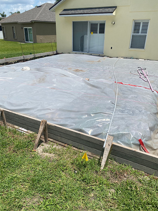 New Foundation Slab for Addition